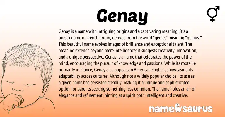 Infographic about Genay name meaning, Genay is a name from French origin(s).