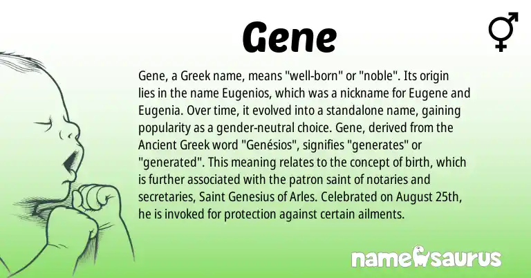 Infographic about Gene name meaning, Gene is a name from Ancient Greek, Greek origin(s).