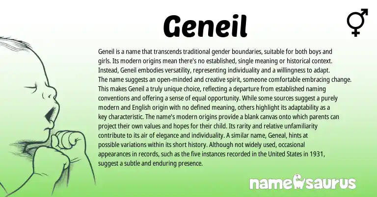 Infographic about Geneil name meaning, Geneil is a name from Other origin(s).
