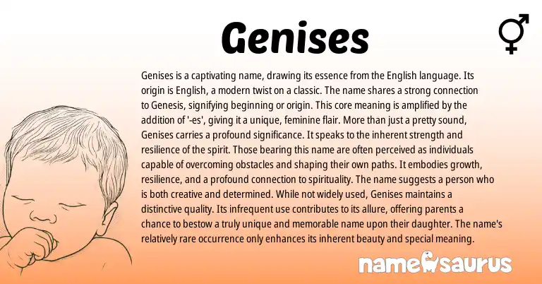 Infographic about Genises name meaning, Genises is a name from Other origin(s).