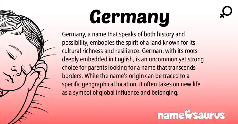 Infographic about Germany name meaning, Germany is a name from English origin(s).