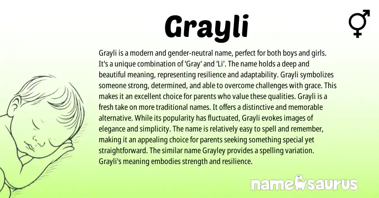 Infographic about Grayli name meaning, Grayli is a name from Other origin(s).