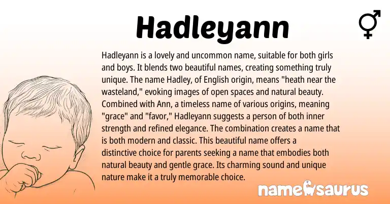 Infographic about Hadleyann name meaning, Hadleyann is a name from Other origin(s).