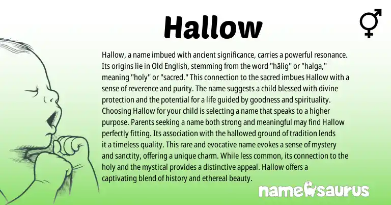 Infographic about Hallow name meaning, Hallow is a name from English origin(s).