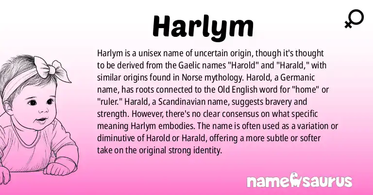 Infographic about Harlym name meaning, Harlym is a name from N/A origin(s).