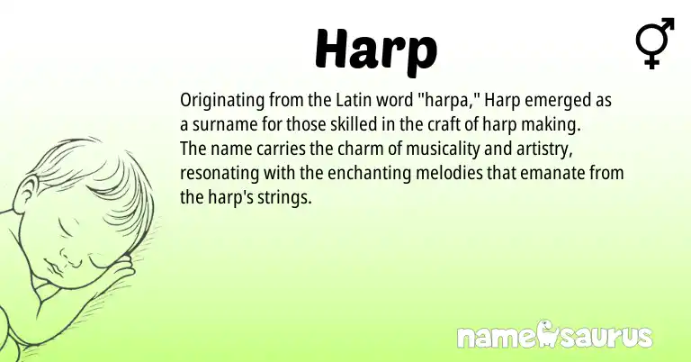 Infographic about Harp name meaning, Harp is a name from Latin origin(s).