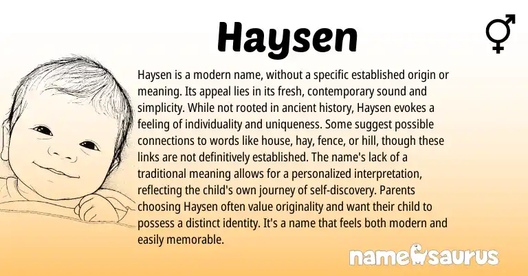 Infographic about Haysen name meaning, Haysen is a name from Other origin(s).