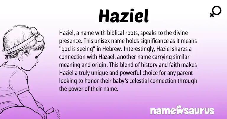 Infographic about Haziel name meaning, Haziel is a name from Biblical origin(s).