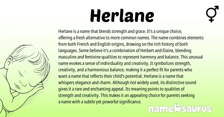 Infographic about Herlane name meaning, Herlane is a name from French origin(s).