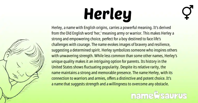 Infographic about Herley name meaning, Herley is a name from English origin(s).