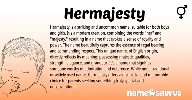 Infographic about Hermajesty name meaning, Hermajesty is a name from Other origin(s).
