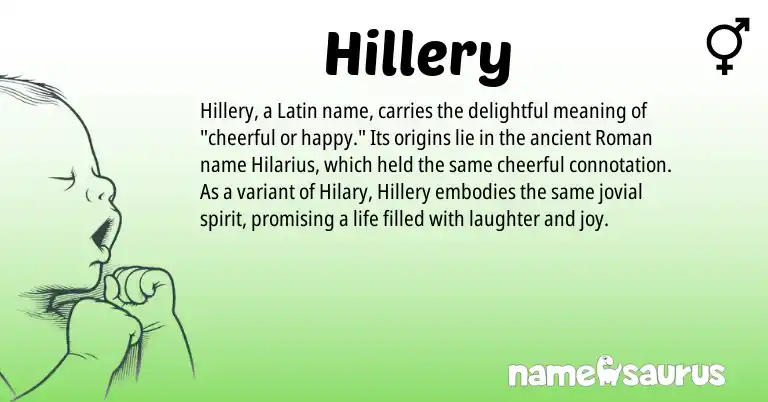 Infographic about Hillery name meaning, Hillery is a name from Roman, Latin origin(s).