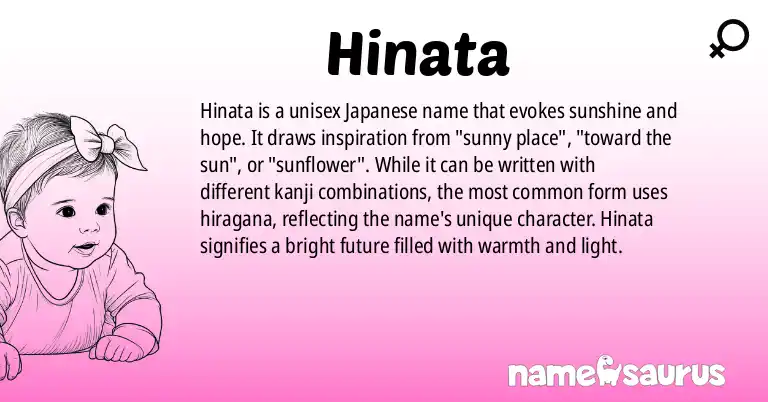 Infographic about Hinata name meaning, Hinata is a name from Japanese origin(s).