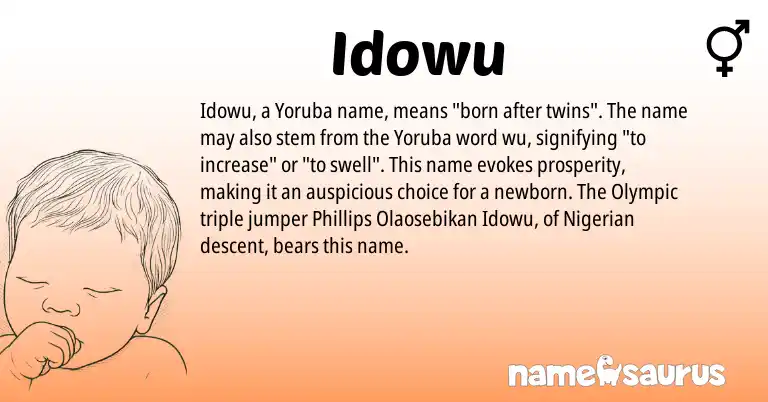 Infographic about Idowu name meaning, Idowu is a name from Yoruba, Nigerian origin(s).