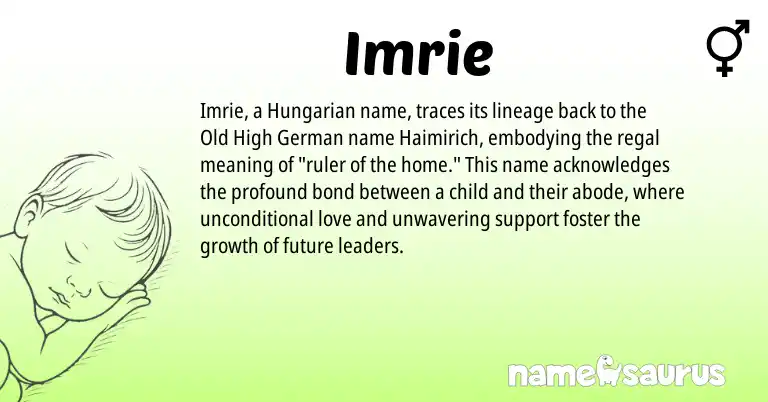 Infographic about Imrie name meaning, Imrie is a name from Old High German, Hungarian origin(s).