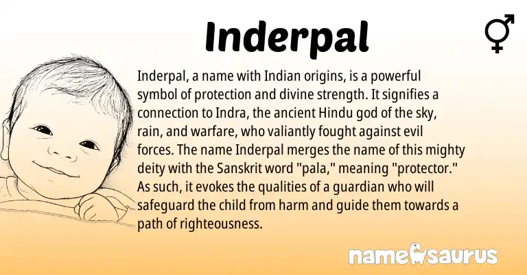Infographic about Inderpal name meaning, Inderpal is a name from Sanskrit, Indian, Hindu origin(s).