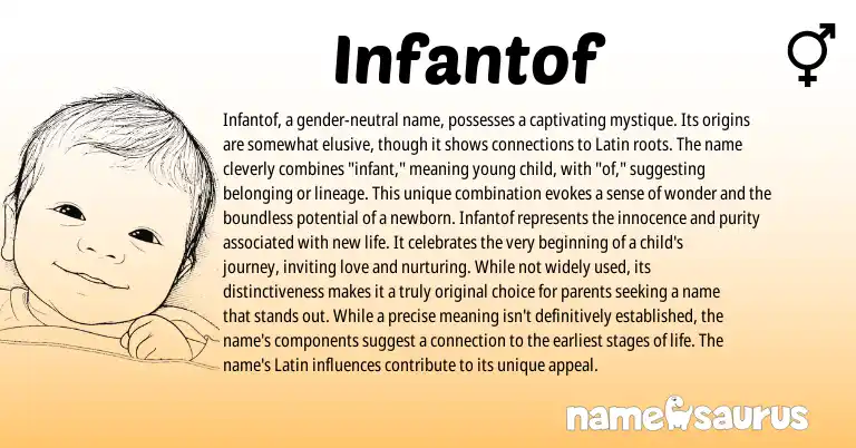 Infographic about Infantof name meaning, Infantof is a name from Latin origin(s).