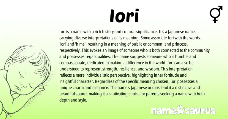 Infographic about Iori name meaning, Iori is a name from Japanese origin(s).