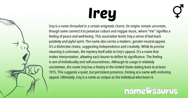 Infographic about Irey name meaning, Irey is a name from Other origin(s).