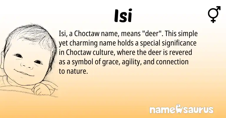 Infographic about Isi name meaning, Isi is a name from Choctaw origin(s).