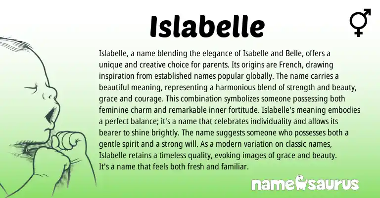 Infographic about Islabelle name meaning, Islabelle is a name from Other origin(s).
