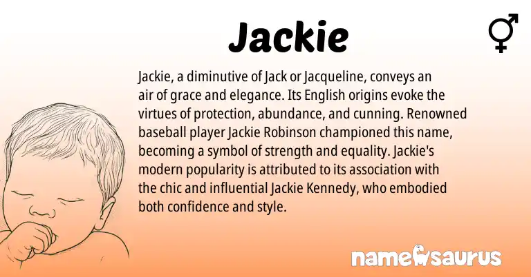 Infographic about Jackie name meaning, Jackie is a name from English origin(s).