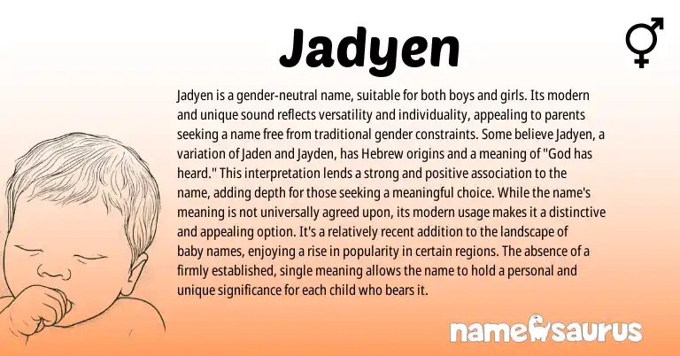 Infographic about Jadyen name meaning, Jadyen is a name from Other origin(s).