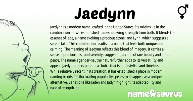Infographic about Jaedynn name meaning, Jaedynn is a name from Other origin(s).