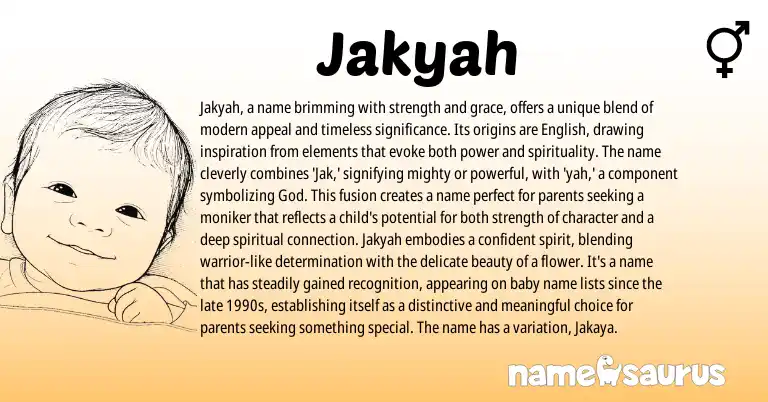 Infographic about Jakyah name meaning, Jakyah is a name from Other origin(s).