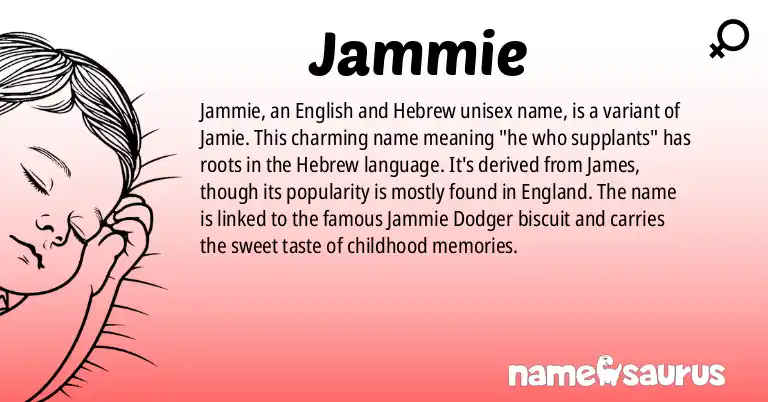 Infographic about Jammie name meaning, Jammie is a name from English, Hebrew origin(s).