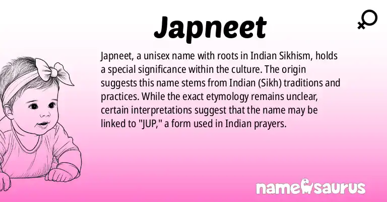 Infographic about Japneet name meaning, Japneet is a name from Indian (Sikh) origin(s).