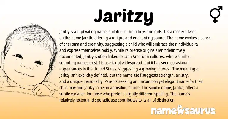 Infographic about Jaritzy name meaning, Jaritzy is a name from Other origin(s).