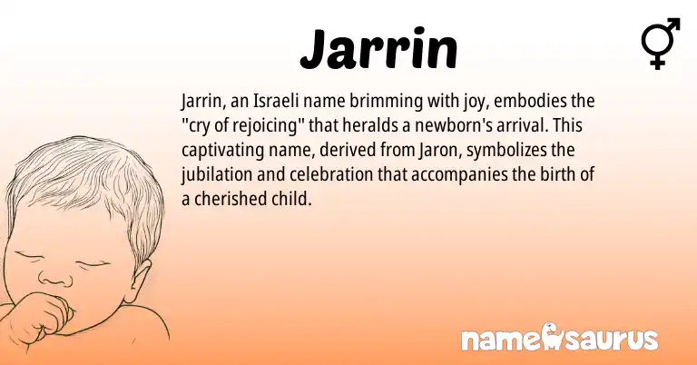 Infographic about Jarrin name meaning, Jarrin is a name from Israeli origin(s).