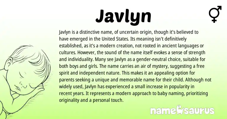 Infographic about Javlyn name meaning, Javlyn is a name from Other origin(s).