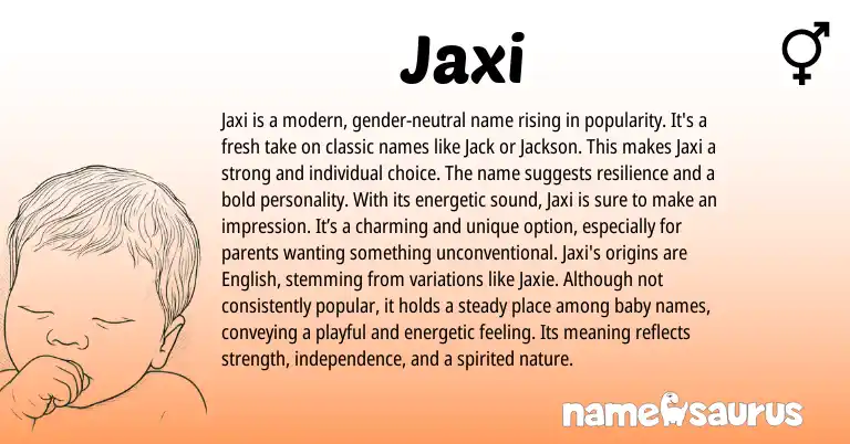Infographic about Jaxi name meaning, Jaxi is a name from Other origin(s).