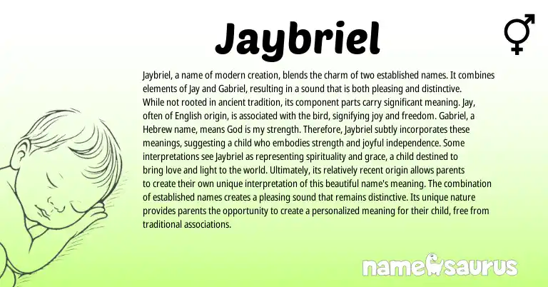 Infographic about Jaybriel name meaning, Jaybriel is a name from Other origin(s).