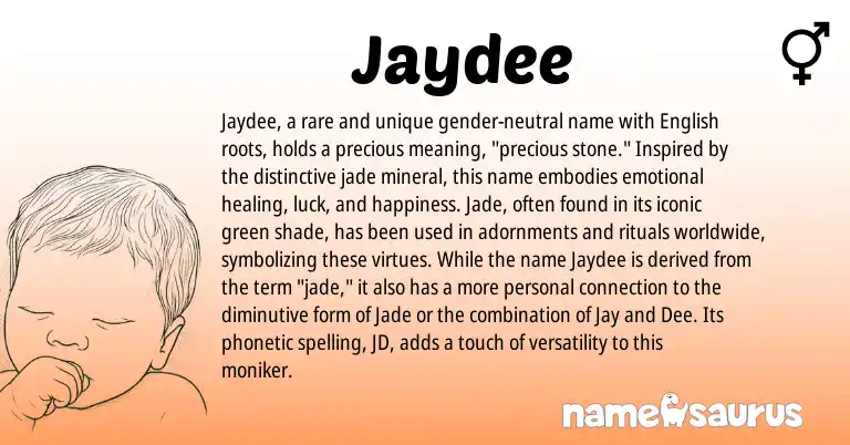 Infographic about Jaydee name meaning, Jaydee is a name from English origin(s).