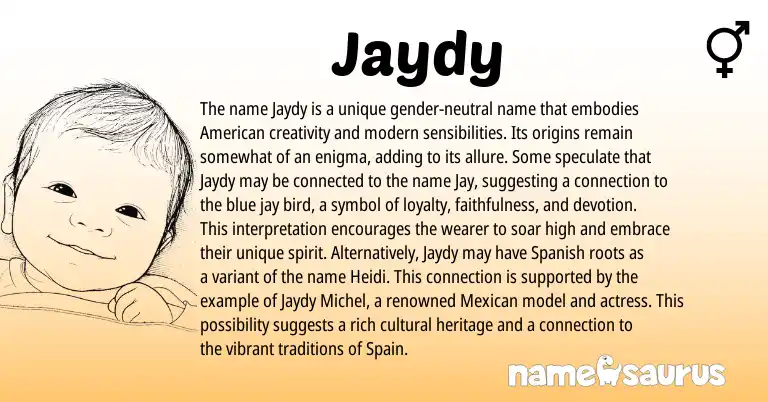 Infographic about Jaydy name meaning, Jaydy is a name from Spain, Spanish, Mexican, American origin(s).