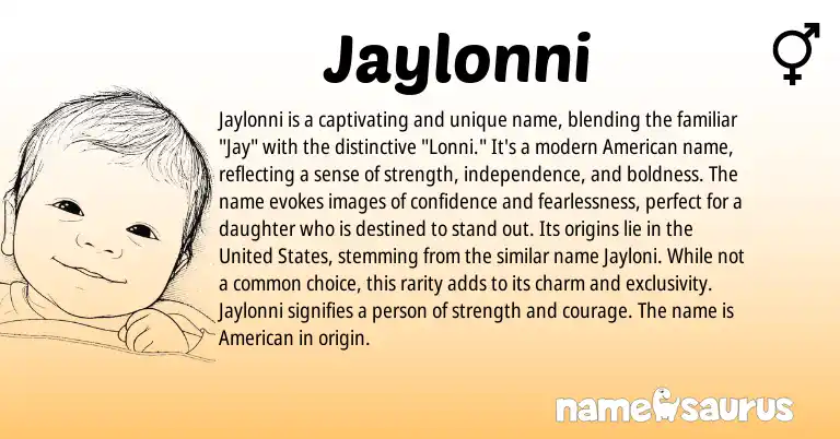 Infographic about Jaylonni name meaning, Jaylonni is a name from Other origin(s).