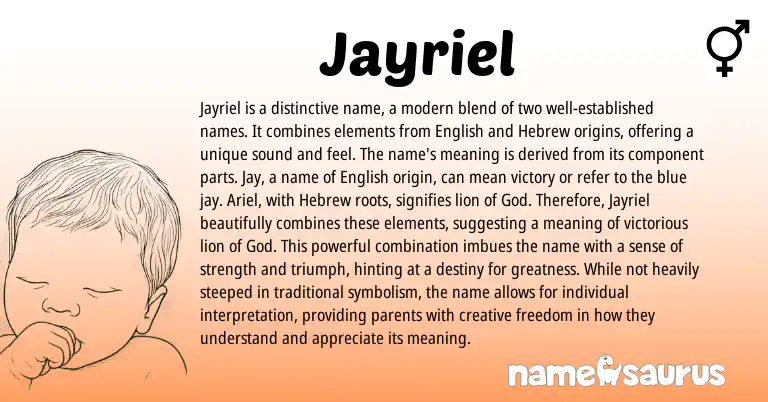 Infographic about Jayriel name meaning, Jayriel is a name from Other origin(s).