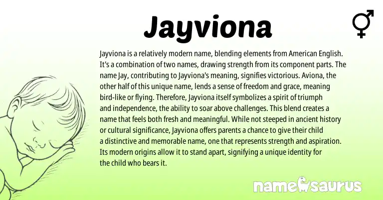 Infographic about Jayviona name meaning, Jayviona is a name from Other origin(s).