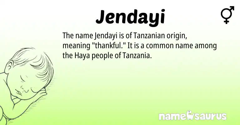 Infographic about Jendayi name meaning, Jendayi is a name from African origin(s).