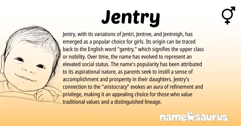 Infographic about Jentry name meaning, Jentry is a name from English origin(s).