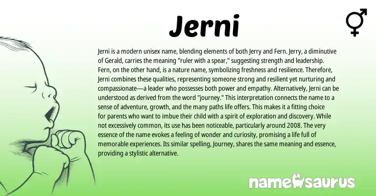 Infographic about Jerni name meaning, Jerni is a name from Other origin(s).