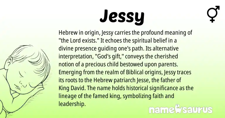 Infographic about Jessy name meaning, Jessy is a name from Hebrew origin(s).