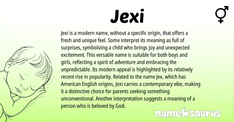 Infographic about Jexi name meaning, Jexi is a name from Hebrew, Other origin(s).