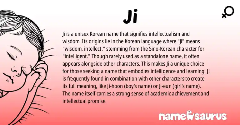 Infographic about Ji name meaning, Ji is a name from Korean origin(s).