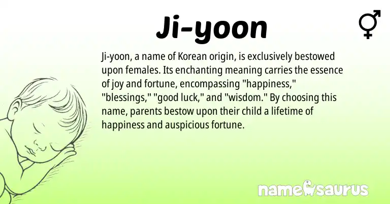 Infographic about Ji-yoon name meaning, Ji-yoon is a name from Korean origin(s).
