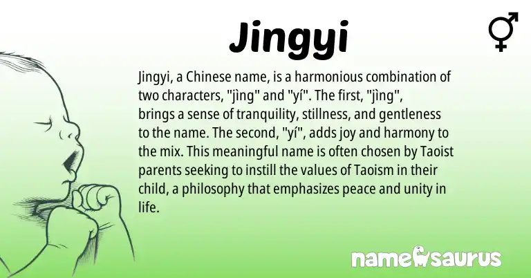 Infographic about Jingyi name meaning, Jingyi is a name from Chinese origin(s).