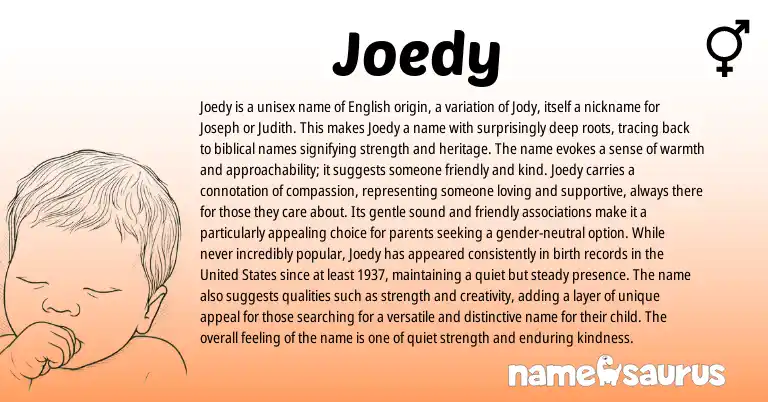 Infographic about Joedy name meaning, Joedy is a name from Other origin(s).